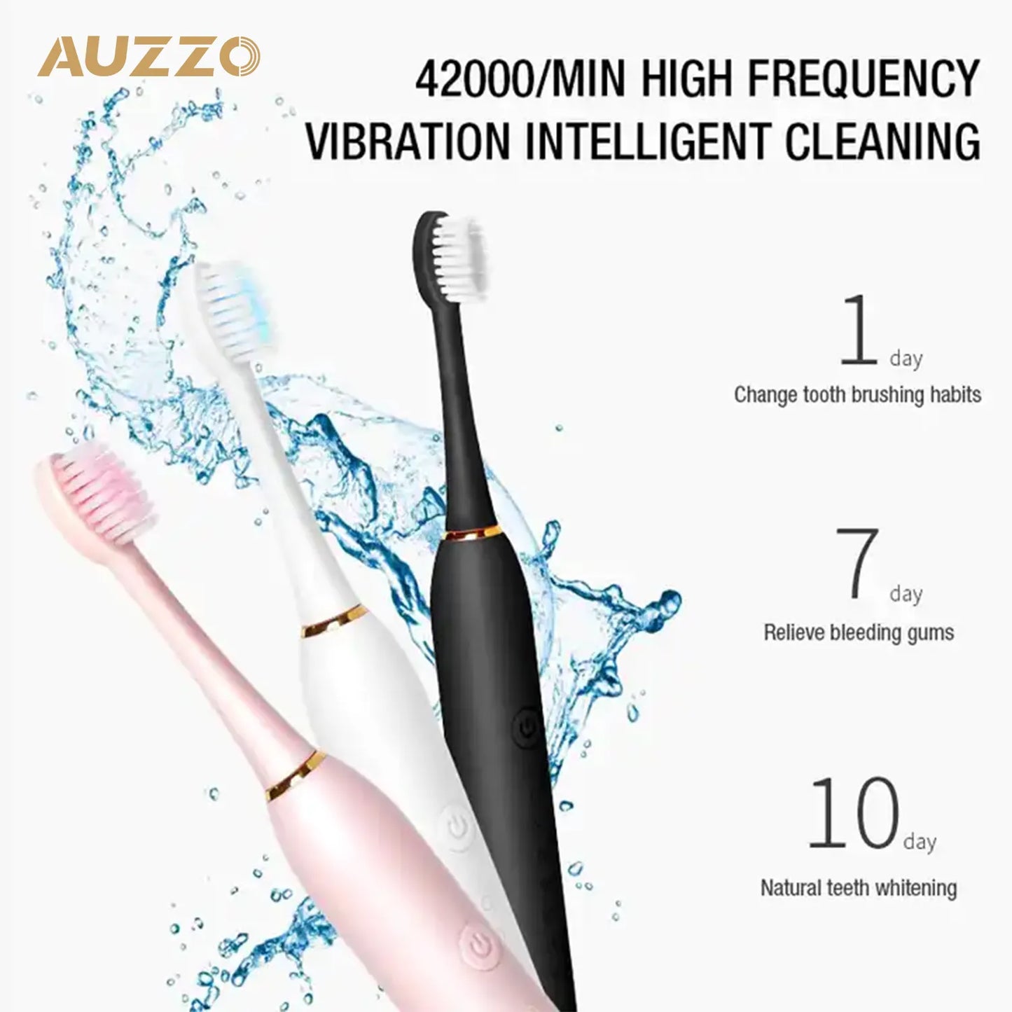 Usb Rechargeable Ultrasonic Electric Toothbrush Adults Portable Travel Sonic Toothbrush 4 Brush Heads 6 Operating Modes Soft